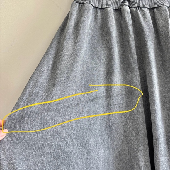 FP One cotton stretchy Gray Strapless Dress Sz S A line midi - Picture 5 of 11